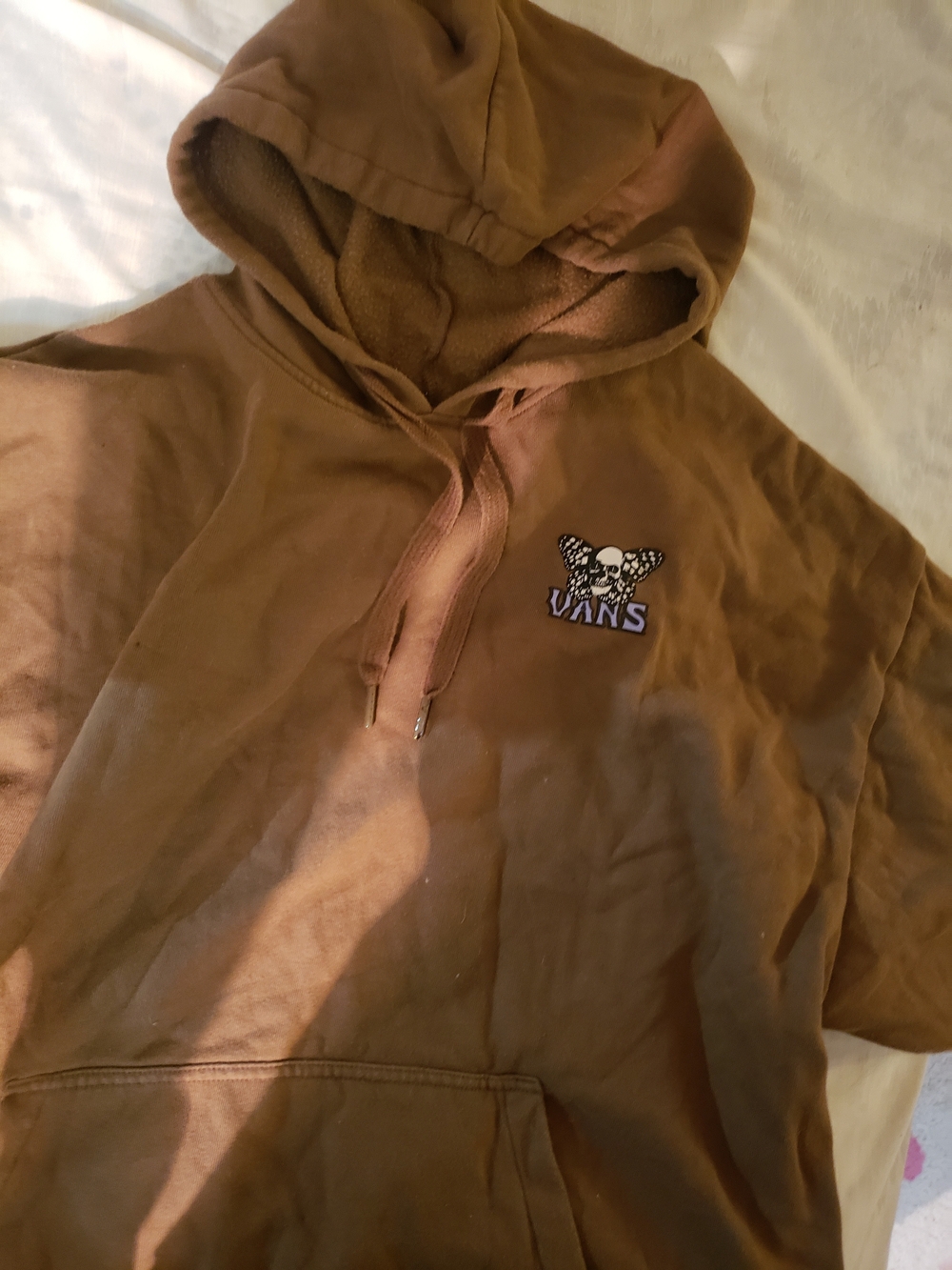 Vans Brown Hoodie with Skullfly Logo